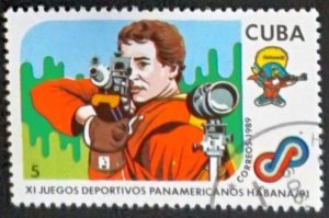 CUBA Sc# 3182 HAVANA PAN AMERICAN GAMES sports 5c Shooting 1989 used cto