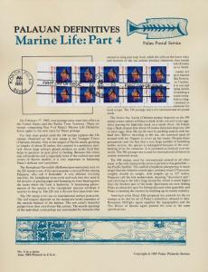 Palau 75a Booket pane on Souvenir Page - Marine Life, Shell