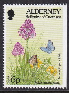 80a Alderney 1994 Flowers @ Fauna Booklet Single MNH