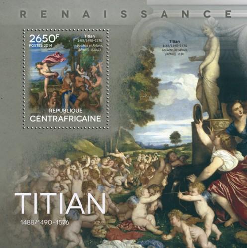 CENTRAFRICAINE 2014 SHEET TITIAN VECELLI ART PAINTINGS