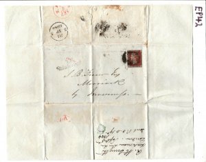 GB Cover *Hall of Commerce* London Stoke Newington EL Letter 1844 {samwells}EP42 