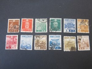 Japan 1937 Sc 258-63,66,69-73 FU