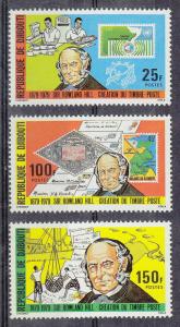 Djibouti Sir Rowland Hill ( Scott #493-95) MNH-VF