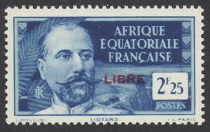 French Equitorial Africa Sc# 115 MH 1940-1941 2.25fr Overprint