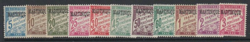 Martinique, Scott J15-J25 (Yvert TT1-TT11), MHR (1fr thin)