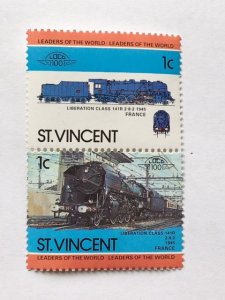St. Vincent – 1984 –Double “Train” Stamp – SC# 747 – MNH