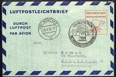 Aerogramme - Germany - West 1952 Air letter to UK with Mu...