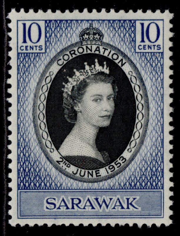 SARAWAK QEII SG187, 10c 1953 CORONATION, M MINT. 