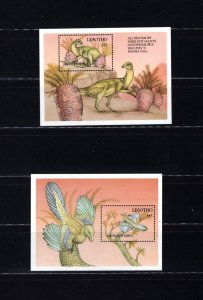 Lesotho 915-16 Dinosaurs 1992 VF S/S SP