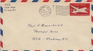 United States, Postal Stationery, Airmail, California