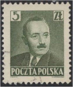 Poland 478 (used) 5z Bolesław Bierut, dull green (1950)