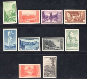 US STAMPS #756-765 NO GUM AS ISSUED LOT #21237