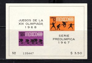 Mexico Souvenir Sheet #985a, MH OG, topical, Olympics, Sports
