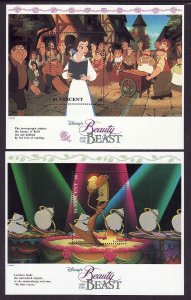 Disney-St Vincent-Sc#1775-6-two unused NH sheets-Beauty & the Beast-1992-
