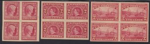 US 368, 371, 373 2c 1909 Issues Imperf Block Set Mint XF OG NH SCV $449