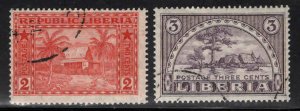 LIBERIA Scott 134-135 Used Set