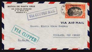 Philippines Clipper Cover to US 1940