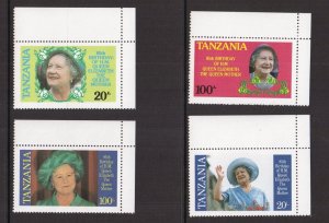 Tanzania   #267-270  MNH  1985  queen mother