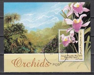 Somali Rep., 1998 issue. Orchids s/sheet. Canceled.