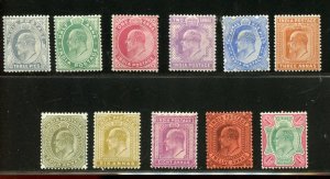 INDIA 1902-11 EDWARD VII  SCOTT #60-70  MINT LIGHTLY HINGED