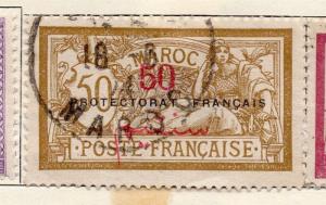 Morocco 1914 Issue Fine Used 50c. Optd Surcharged 141102