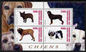 BURUNDI - 2010 - Dogs - Perf 4v Sheet #4 - Mint Never Hinged