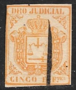 SPANISH COLONIES CUBA PHILIPPINES PUERTO RICO 1856-64 5r Judicial Revenue USED