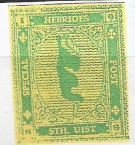 SOUTH UIST - Map of Island - Imperf Single Stamp - M N H -Private Issue