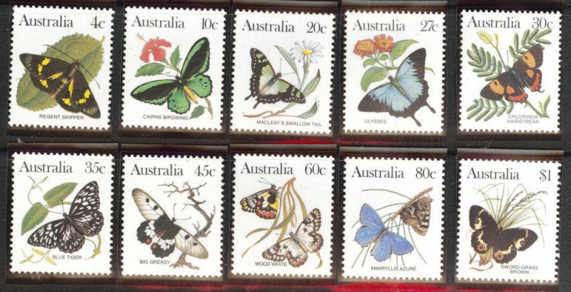 Australia Scott 872-880 MNH** Butterfly set