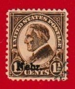 US SCOTT#670 1929 1-1/2c HARDING NEBR. OVERPRINT SHIFT - USED