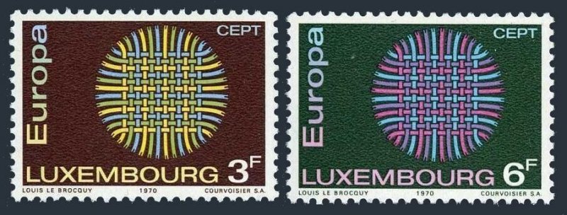 Luxembourg 489-490 blocks/4,MNH.Mi 807-808. EUROPE CEPT-1970.Interwoven Threads.