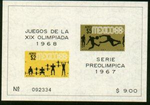MEXICO C331a, Souvenir Sheet 3rd Pre-Olympic Set 1967. MINT, NH. VF.