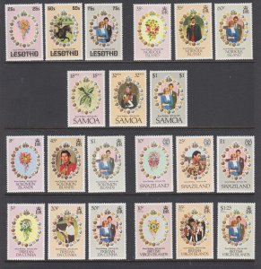 Royal Wedding, 1981 Charles & Diana Common Designs, 10 diff countries, VF