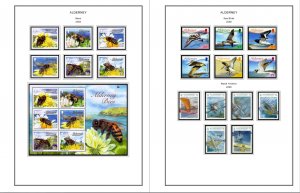 COLOR PRINTED GB ALDERNEY 1983-2020 STAMP ALBUM PAGES (89 illustrated pages)