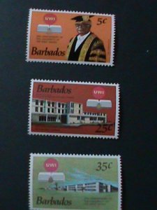 ​BARBADOS-1973- SC#388-90  25TH ANNIV: UNIVERSITY OF WEST INDIES-MNH-VF-RARE