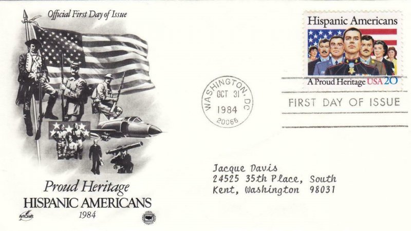 1984, Hispanic Americans-Proud Hertiage, Artcraft, FDC (D7797)