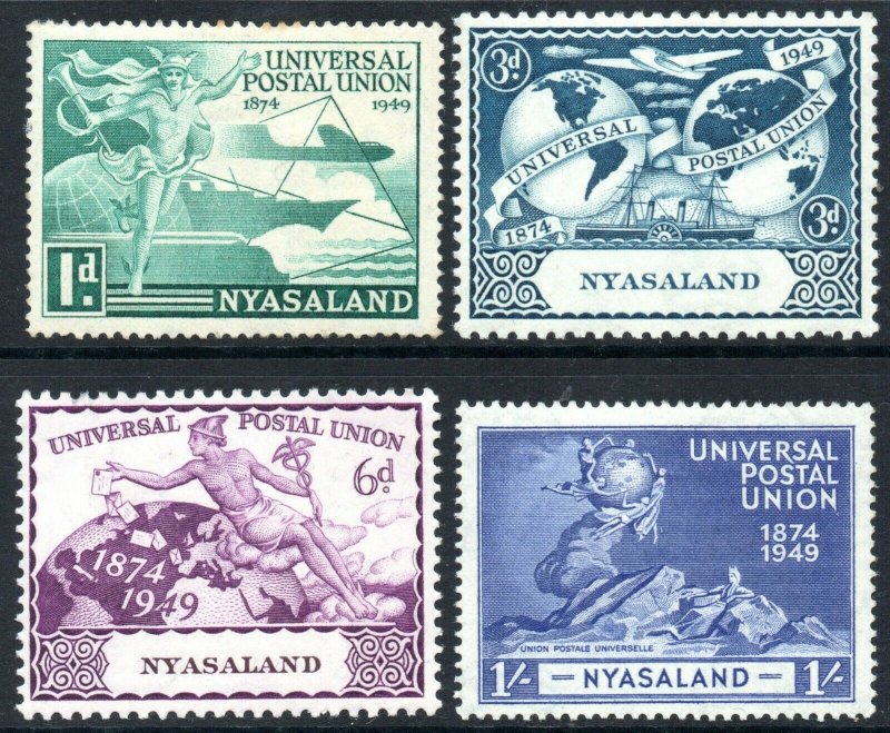 1949 Nyasaland Sg 163/166 75th Anniversary UPU Issue Mounted Mint