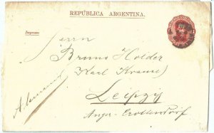 72213 - ARGENTINA - POSTAL HISTORY - STATIONERY WRAPPER #1 to GERMANY 1887