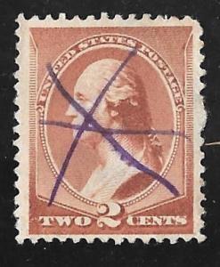 210 2 cent Washington, Red Brown Stamp used F-VF