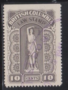 Canada, Revenue,  10c British Columbia Law Stamp (BCL 32) USED