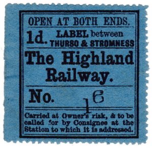(I.B) The Highland Railway : Newspaper Parcel 1d (Thurso & Stromness)