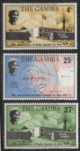 Gambia 273-275 (mh set of 3) Radio Gambia (1972)