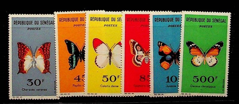 SENEGAL Sc 221-26 NH ISSUE OF 1963 - BUTTERFLIES