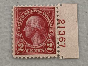 Scott 634, the 2¢ Wash Issue with plate number 21367 , MNH