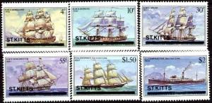 Ships, St. Kitts stamp SC#38-43 MNH set