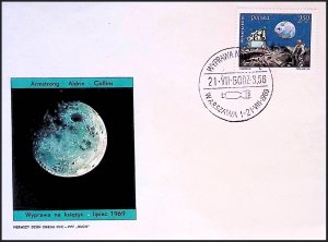 POLAND SC#1674 Man's first landing on the Moon. Apollo 11 (1969) FDC