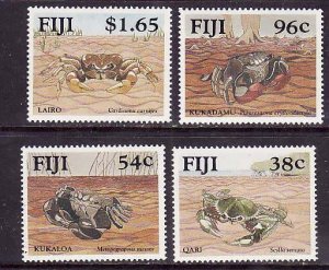 Fiji-Sc#645-8- id9-unused NH set-Crabs-marine Life-1991-