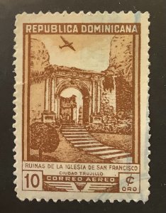 Dominican Republic 1949 Scott C70 used - 10c, Ruins, San Francisco Church