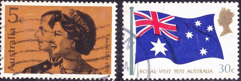 AUSTRALIA 1970 QEII 5c & 30c Royal Visit Set SG456/457 FU