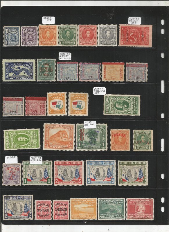 PANAMA COLLECTION ON STOCK SHEET, MINT/USED